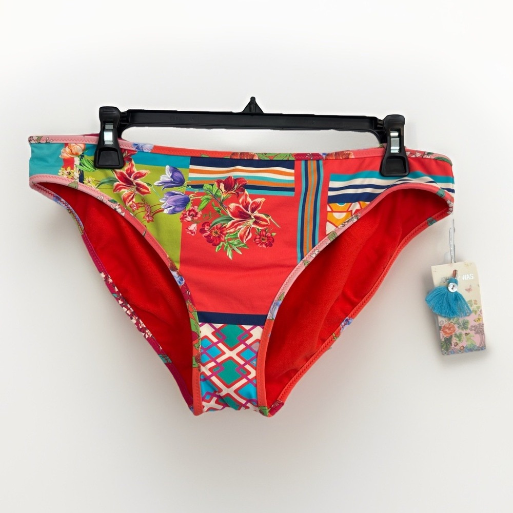 NWT Johnny Was Kaya Hipster‎ XL Bikini Bottoms Swimwear Beach Resort Red Floral